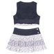 Black denim vest and skirt set with gray lining for girls
