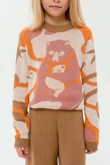 Children's sweater knitted with a bear print