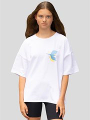 Adult white T-shirt with embroidery "Wings of peace"
