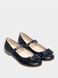 Blue leather ballet shoes on velcro with bow
