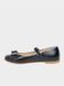 Blue leather ballet shoes on velcro with bow