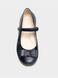 Blue leather ballet shoes on velcro with bow