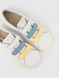 White velcro sneakers with yellow-blue inserts