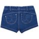 Blue denim shorts with a lace ribbon for girls