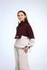 Burgundy and white oversized hoodie, burgundy, 158