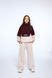 Burgundy and white oversized hoodie, burgundy, 158