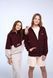 Burgundy and white oversized hoodie, burgundy, 158