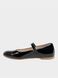 Black patent leather ballet flats on velcro