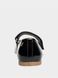 Black patent leather ballet flats on velcro