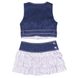 Blue denim skirt with ruffles for a girl