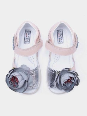 Sandals powdery silver leather