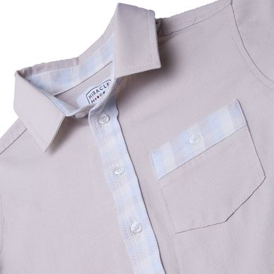Beige combined cotton shirt for a boy