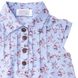 Cotton dress "Trapeze" blue in lilac flower with short sleeves for girls