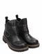 1/Demi-season black leather chelsea boots on fleece with detachable detail