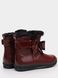 Cherry leather winter boots with fur