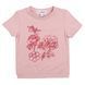 Pink cotton T-shirt-top with a flower for a girl, 80