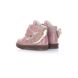Demi-season pink lacquered leather boots