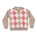Combined jumper "Rombs" beige and pink