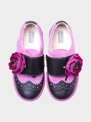 Brogues raspberry-black in suede and leather
