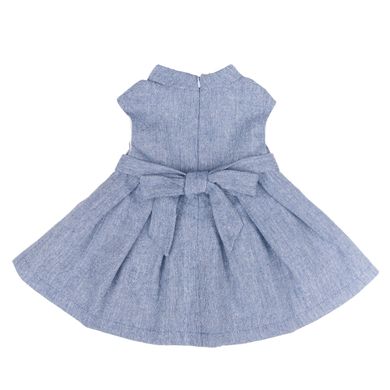 Blue tweed dress with a bow at the back for a girl