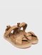 Beige sandals with velcro and wide soles, beige, 31