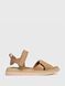 Beige sandals with velcro and wide soles, beige, 31