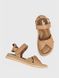 Beige sandals with velcro and wide soles, beige, 31