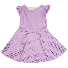 Lilac dress with frills and small decorative butterflies for a girl