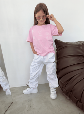 white cargo pants for kids, white, 128