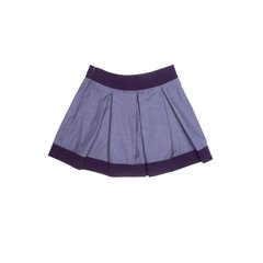 Pleated gray cotton skirt-shorts for girls