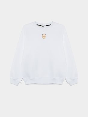 White adult sweatshirt Emblem of Ukraine