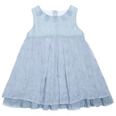 Mint cotton sundress with flowers and a bow on the back of the buttons for a girlхлопковый мятный с цветами и бантом на пуговицах сзади для девочки