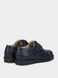 Blue genuine leather brogue shoes with Velcro for a boy