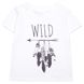 White cotton T-shirt with a large print for a boy