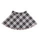 Black and white semi-flare check woolen skirt for girls