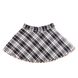 Black and white semi-flare check woolen skirt for girls