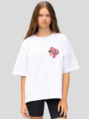 Adult white T-shirt with embroidery "Ukrainian heart"