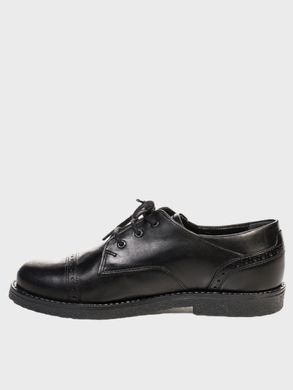 Genuine leather black brogues with laces