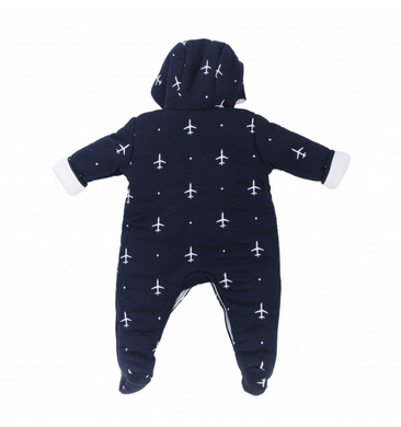 Warmed overalls "aircraft" with a hood blue for a child