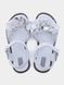 Sandals white leather with floral decoration