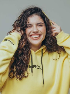 Yellow adult pants on fleece with embroidery