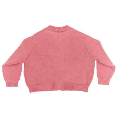 Knitted pink cotton blouse with buttons for girls