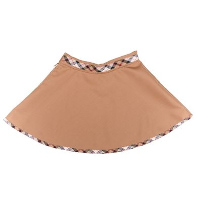Semi-flared cotton brown skirt for a girl