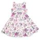 Cotton dress "Waterfall" cascading with an elongated back in a milky flower for a girl