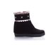 Black winter boots with pearl inserts